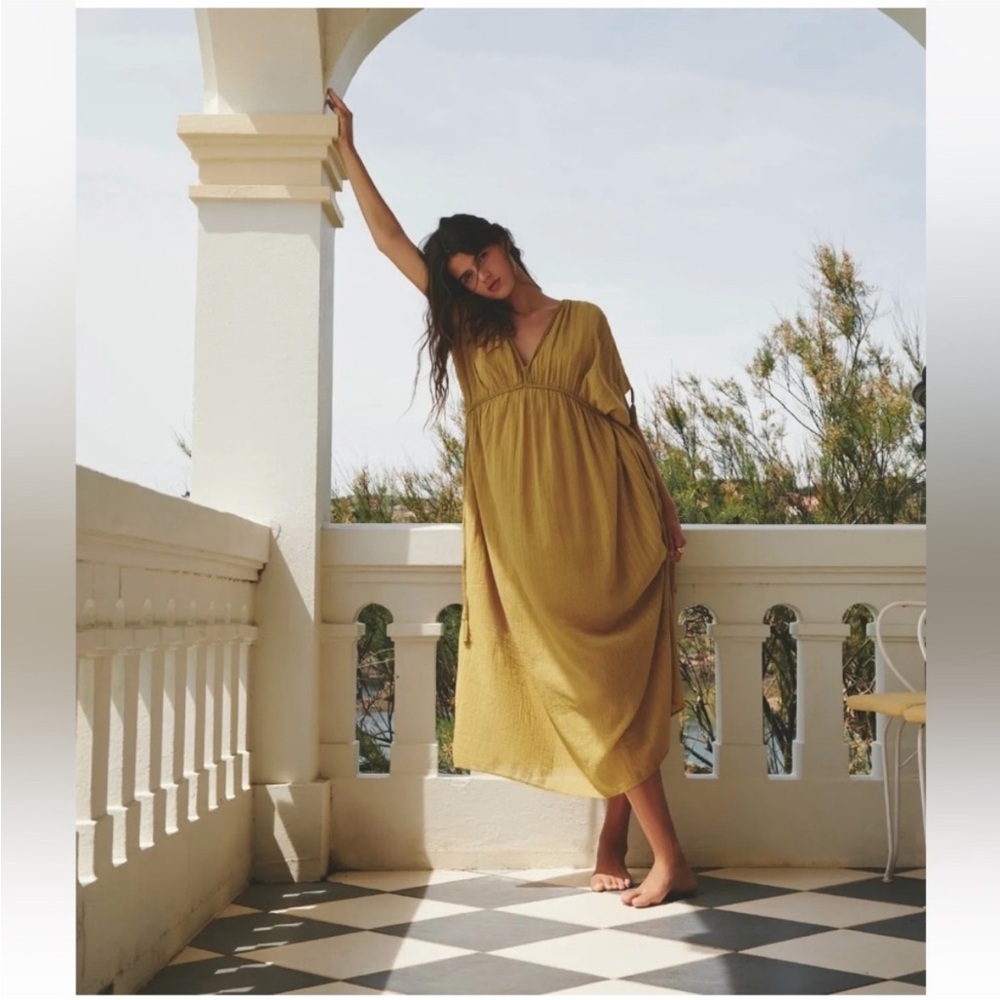 Zara limited edition structured kaftan midi dress